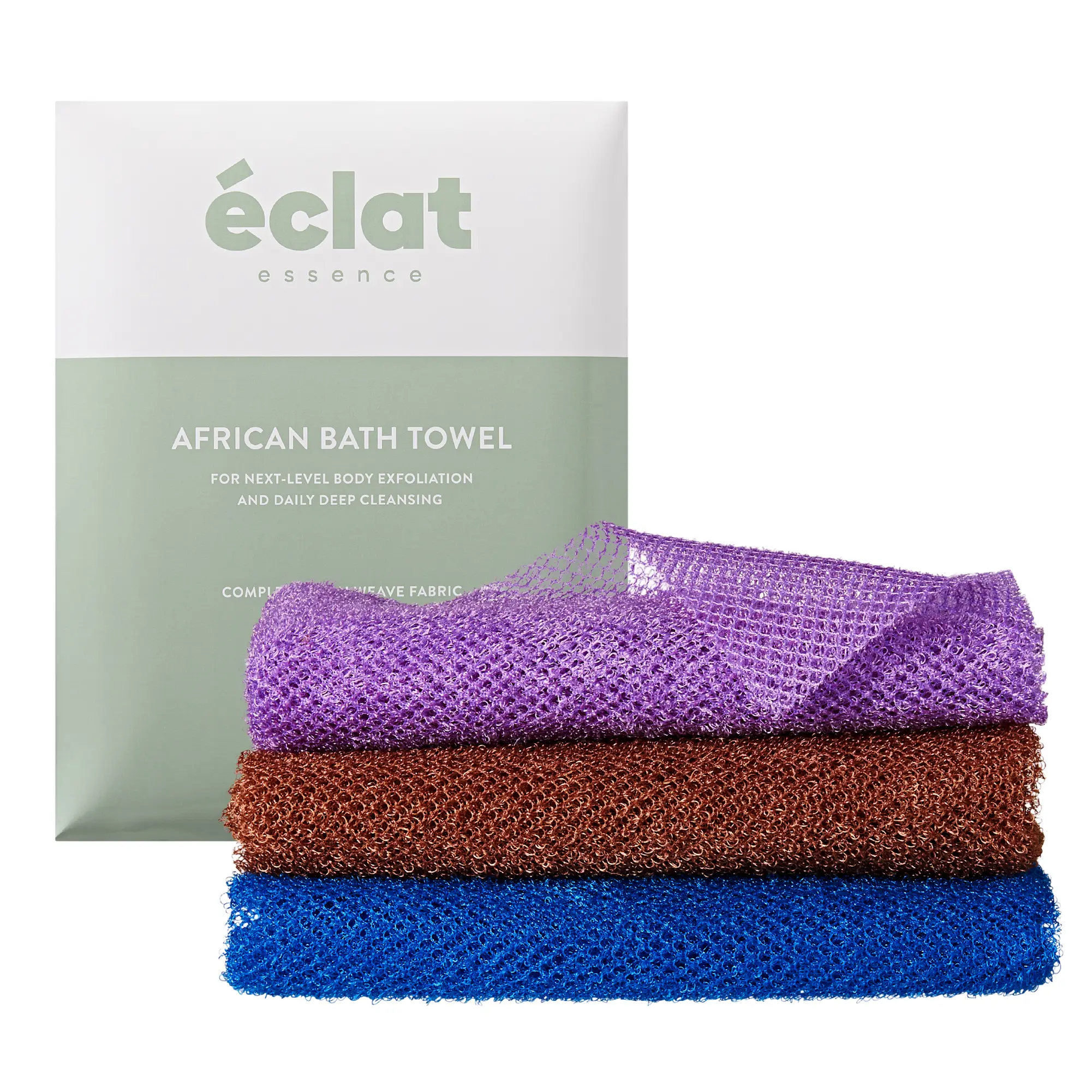 éclat African Bath Net Long Sponge – 1pc/ 3pcs Exfoliating Skin Smoother Shower Body Scrubber - Image 10