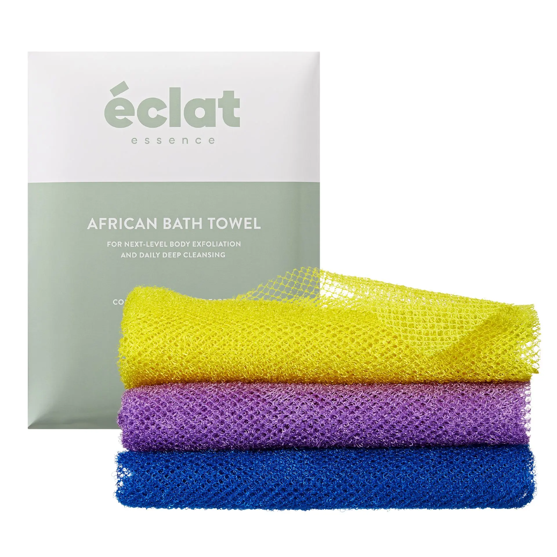 éclat African Bath Net Long Sponge – 1pc/ 3pcs Exfoliating Skin Smoother Shower Body Scrubber - Image 19