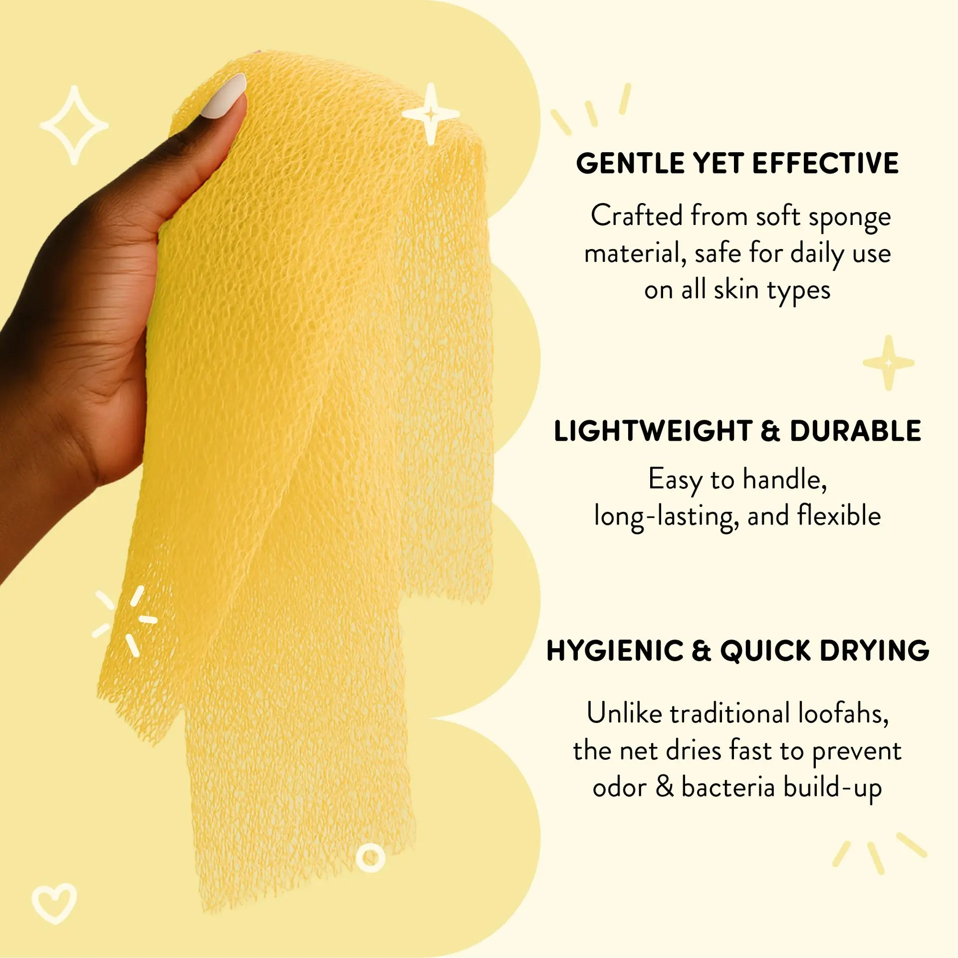 éclat African Bath Net Long Sponge – 1pc/ 3pcs Exfoliating Skin Smoother Shower Body Scrubber - Image 22