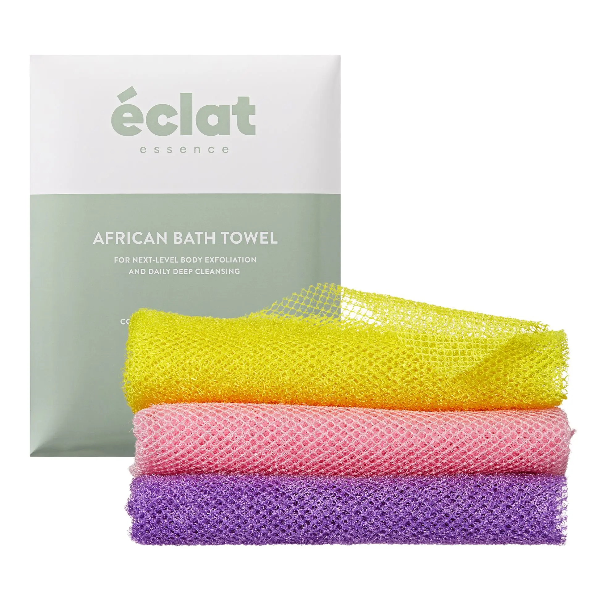 éclat African Bath Net Long Sponge – 1pc/ 3pcs Exfoliating Skin Smoother Shower Body Scrubber - Image 56