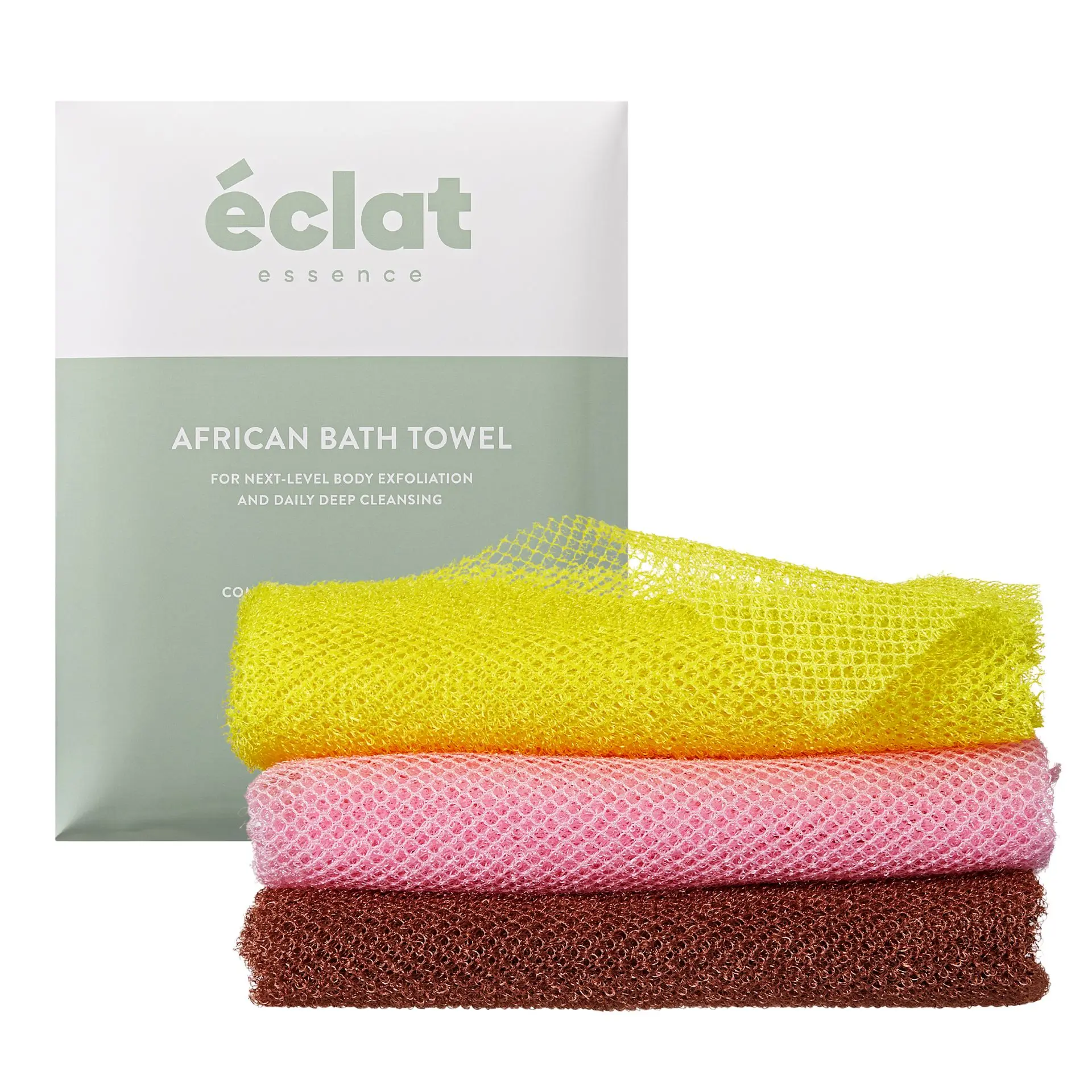 éclat African Bath Net Long Sponge – 1pc/ 3pcs Exfoliating Skin Smoother Shower Body Scrubber - Image 57