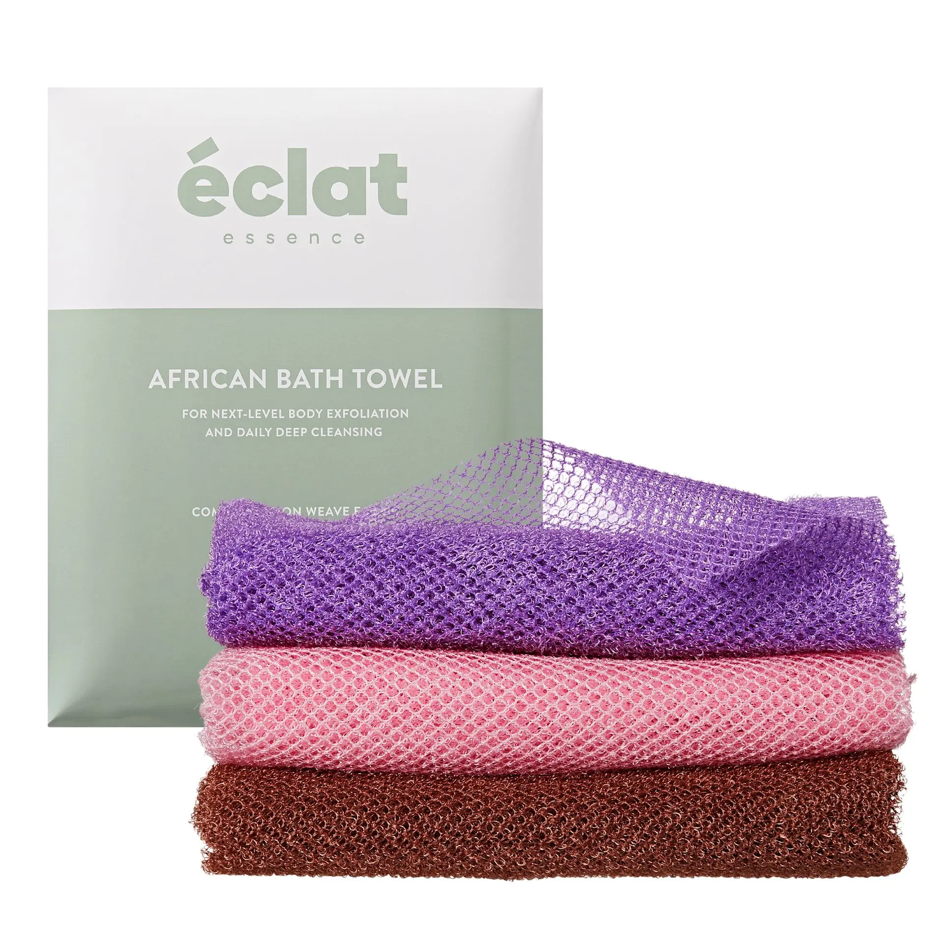 éclat African Bath Net Long Sponge – 1pc/ 3pcs Exfoliating Skin Smoother Shower Body Scrubber - Image 58