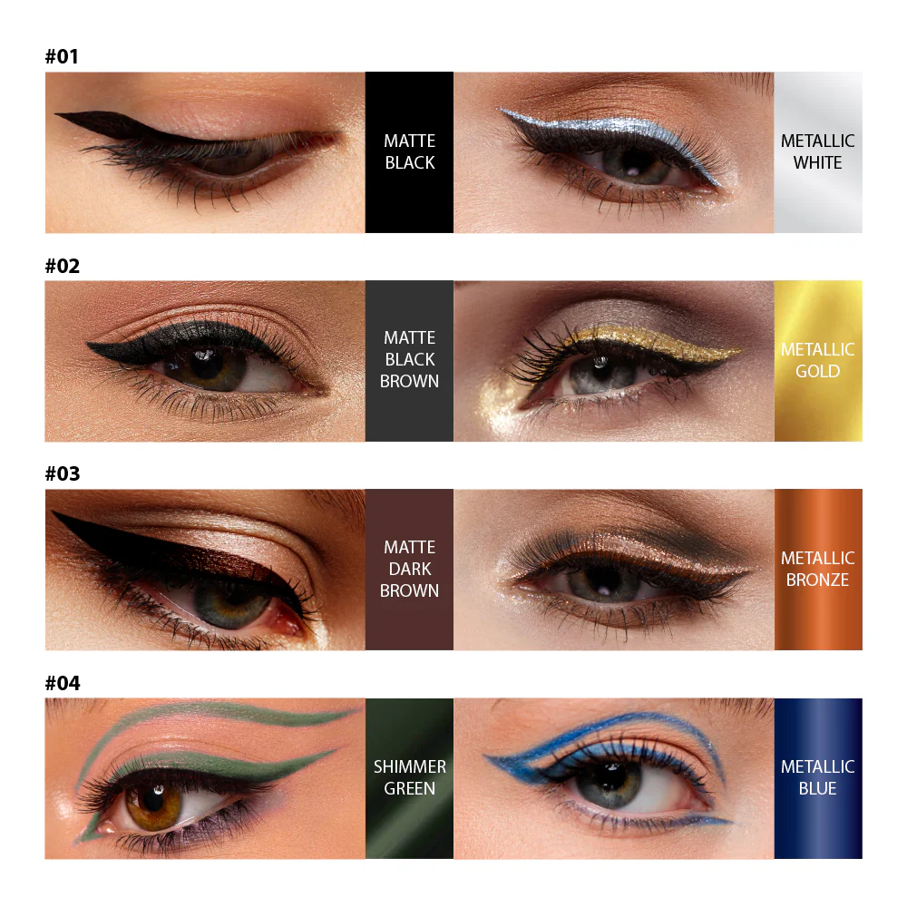 Ruby Kisses Waterproof Matte & Metallic Duo Eyeliner - Image 28